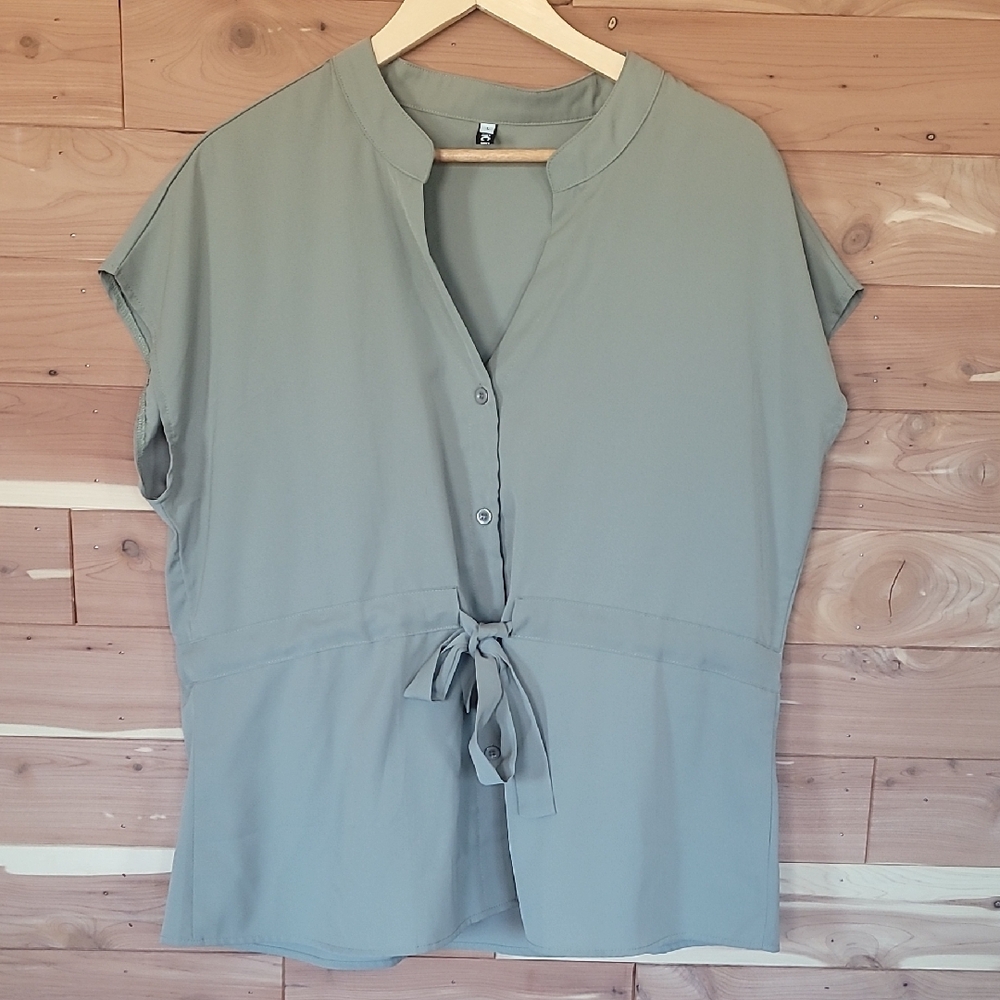 CiciBird Sage Green Blouse, Size L